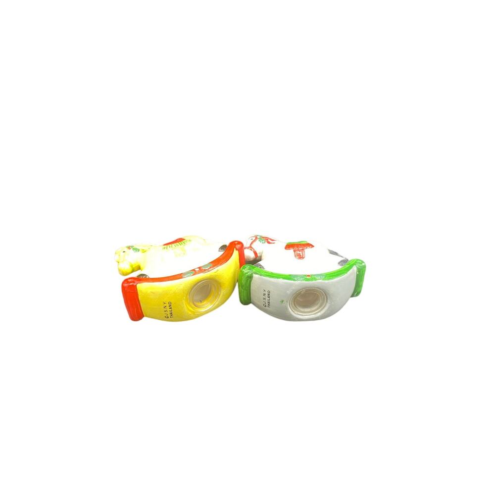 Set Of 2 VTG Christmas Rocking Horses Salt And Pepper Shakers - Picture 4 of 5